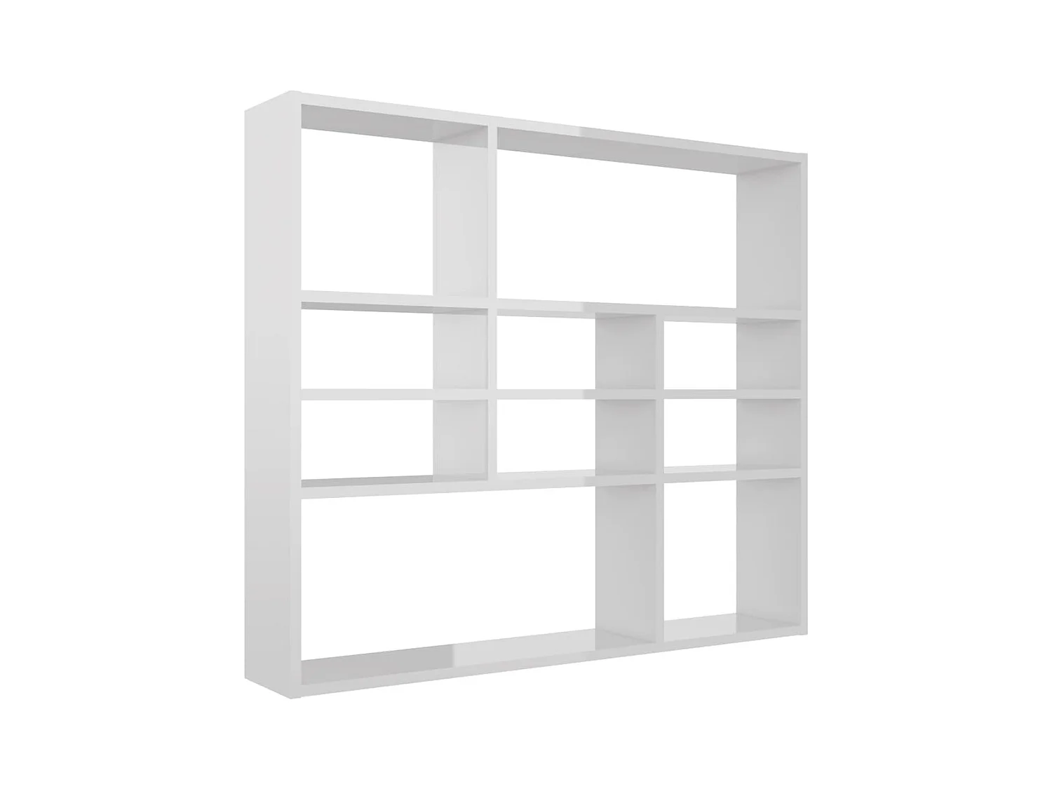 Mensola da parete Bianco lucido 90x16x78 cm Legno composito