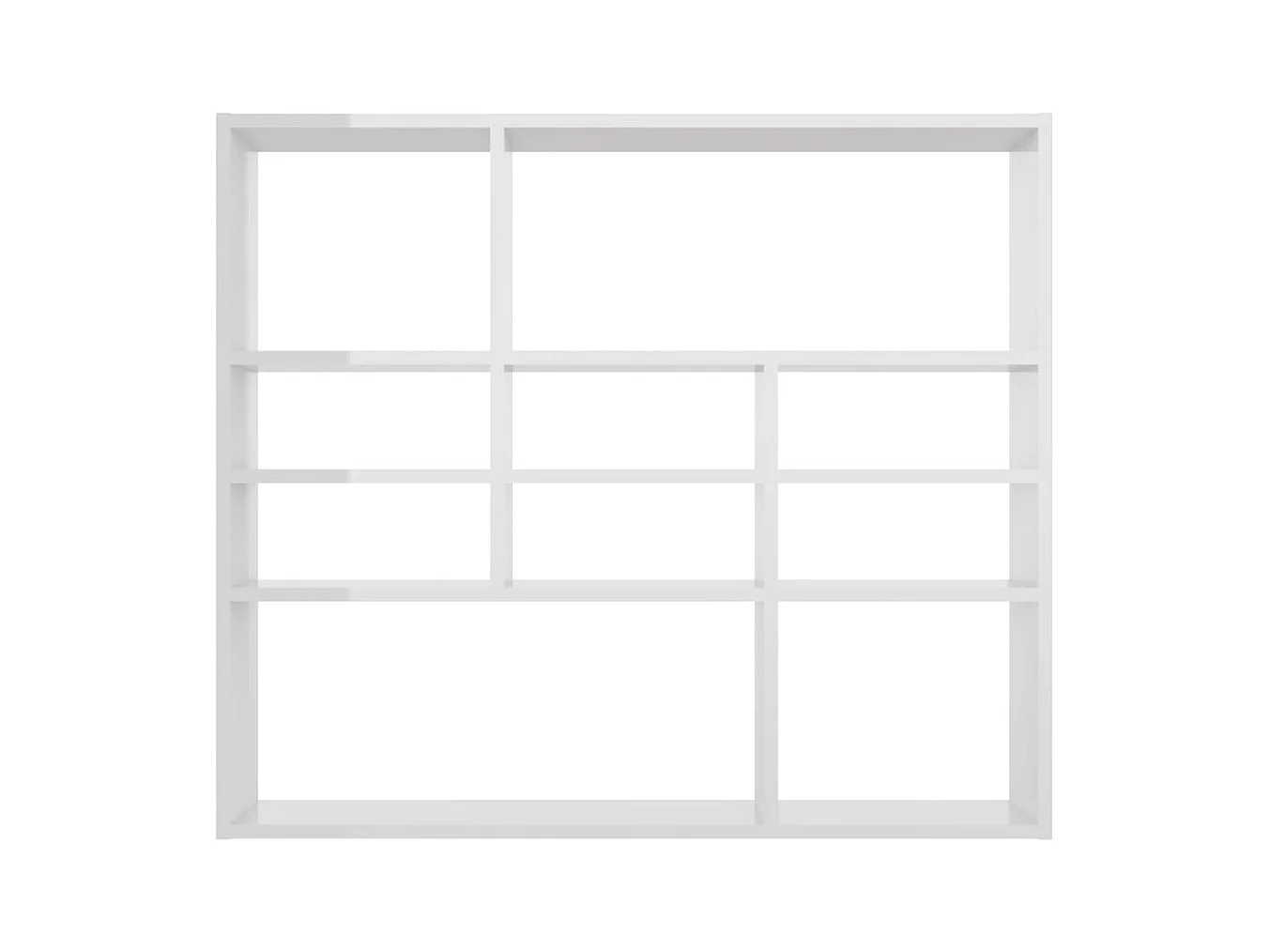 Mensola da parete Bianco lucido 90x16x78 cm Legno composito