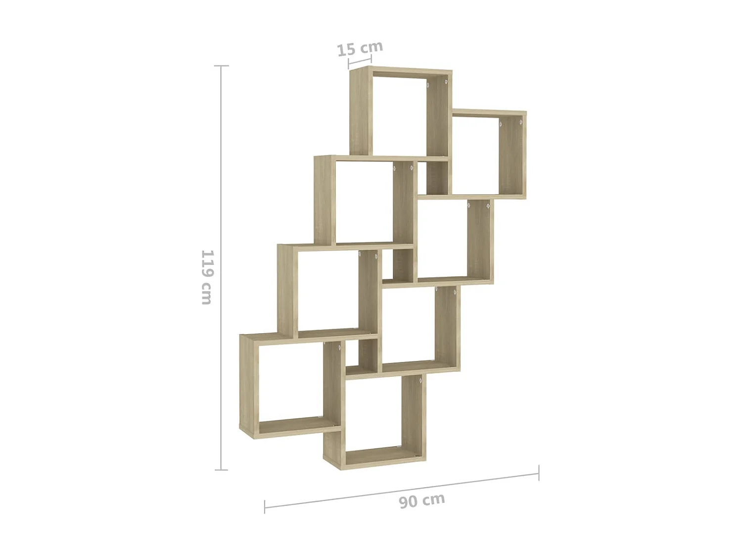 Étagère murale cube Chêne sonoma 90x15x119 cm Bois d’ingénierie