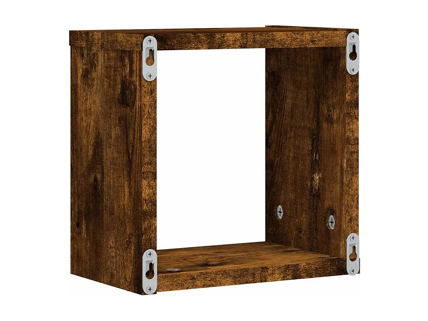 Cubi da parete, set di 2 mensole in rovere fumé, 26x15x26 cm, realizzate in truciolare.