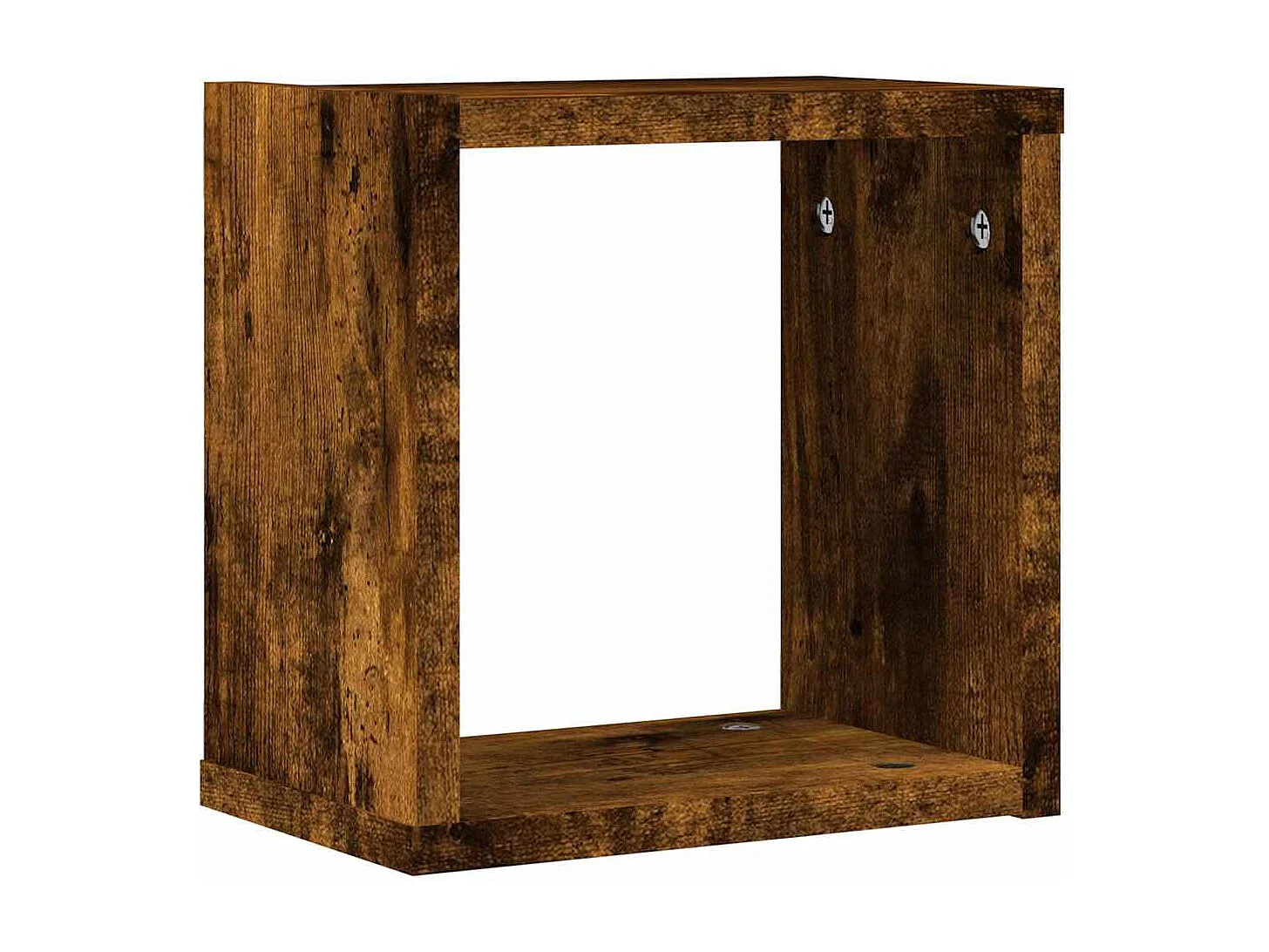 Cubes muraux , ensemble de 2 étagères en chêne fumé, 26x15x26 cm, en bois aggloméré.