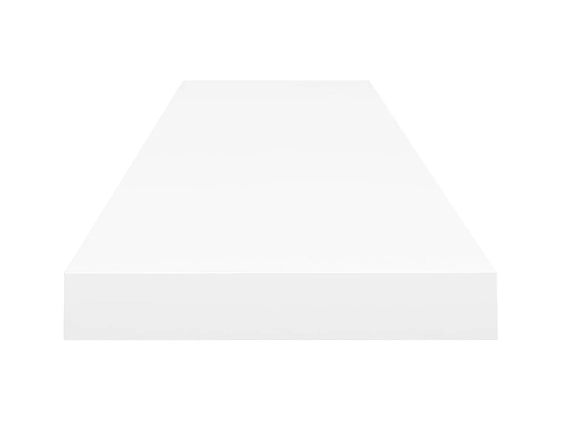 Mensole da parete sospese 2 pezzi bianche 120x23,5x3,8 cm MDF