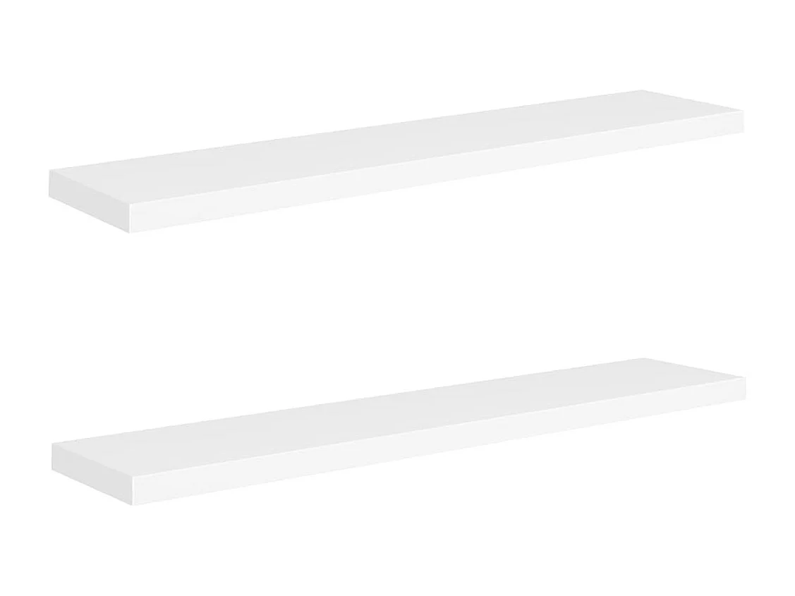 Étagères murales flottantes 2 pcs blanc 120x23,5x3,8 cm MDF