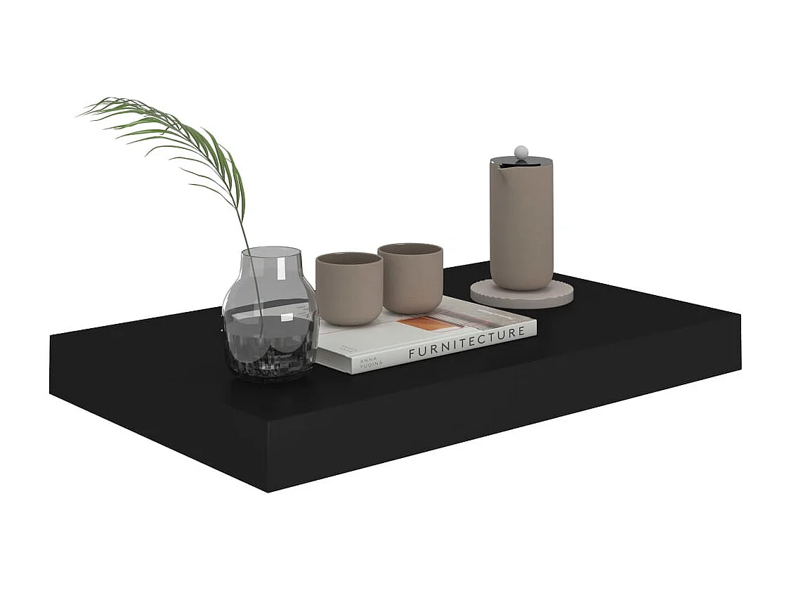 Étagère murale flottante noir 40x23x3,8 cm MDF