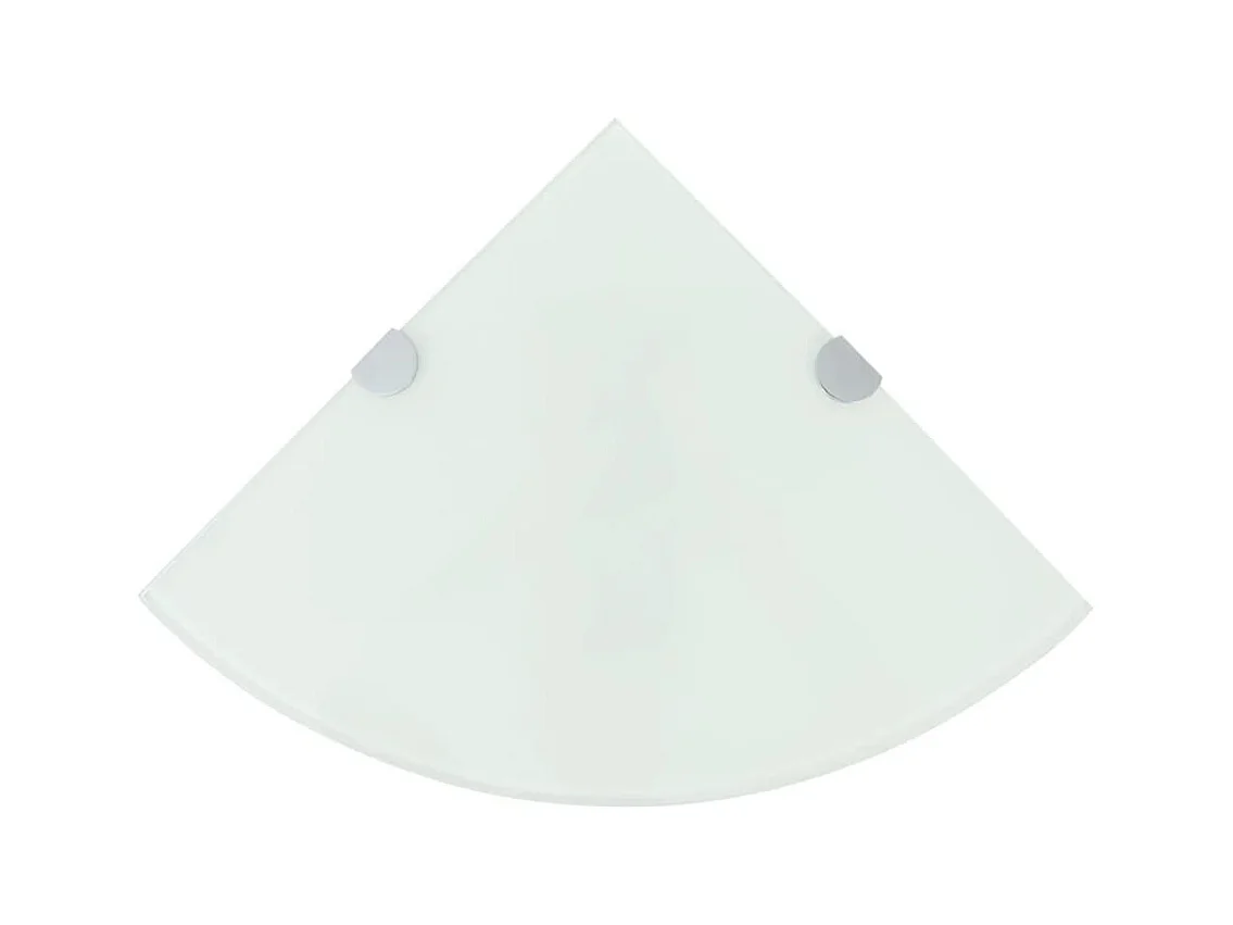 Mensola angolare con staffe cromate Vetro bianco 35 x 35 cm