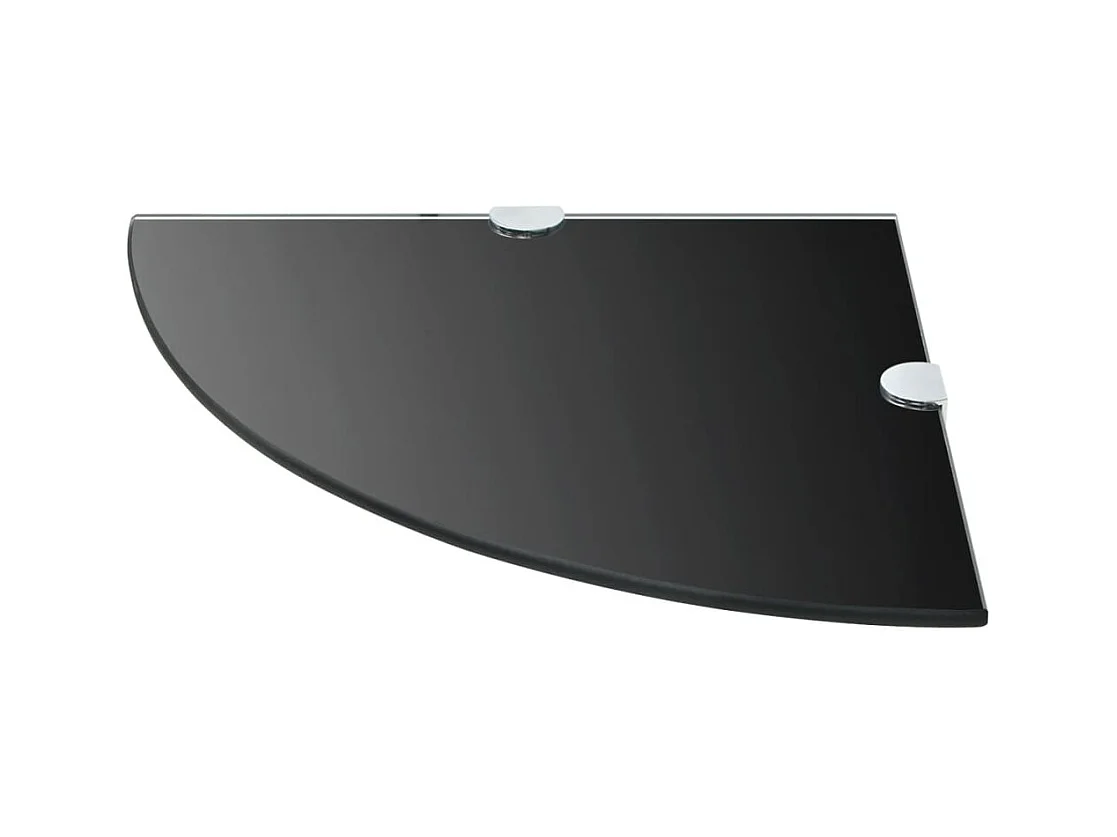 mensole angolari e staffe cromate in vetro nero 35x35 cm