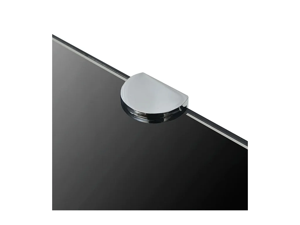 mensole angolari e staffe cromate in vetro nero 35x35 cm