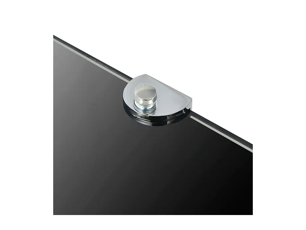 mensole angolari e staffe cromate in vetro nero 35x35 cm
