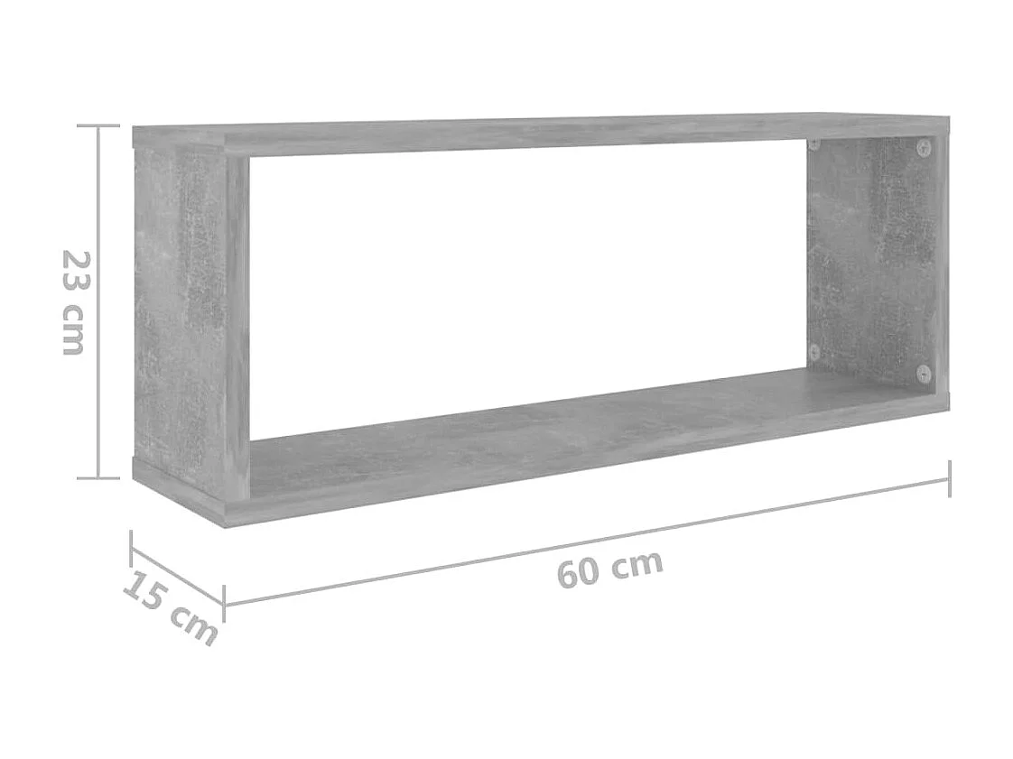 Mensole da parete a cubo da 6 pezzi, grigio cemento, legno ingegnerizzato
