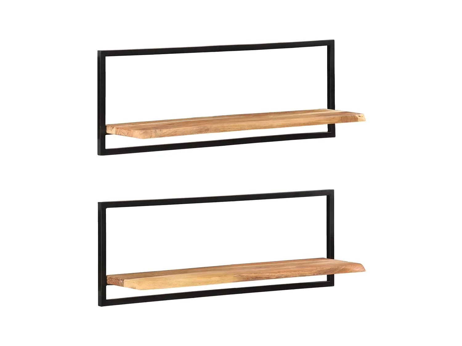 Étagères murales 2 pcs 100x24x35 cm Bois d'acacia et acier