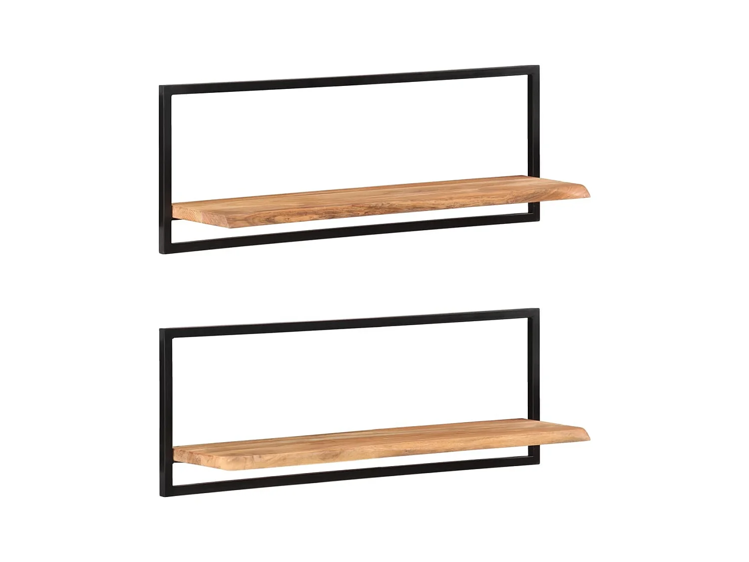 Étagères murales 2 pcs 100x24x35 cm Bois d'acacia et acier