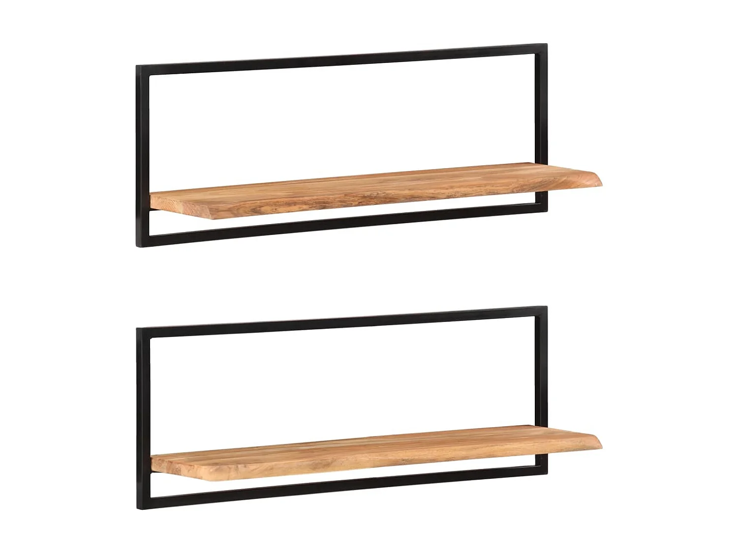 Étagères murales 2 pcs 100x24x35 cm Bois d'acacia et acier