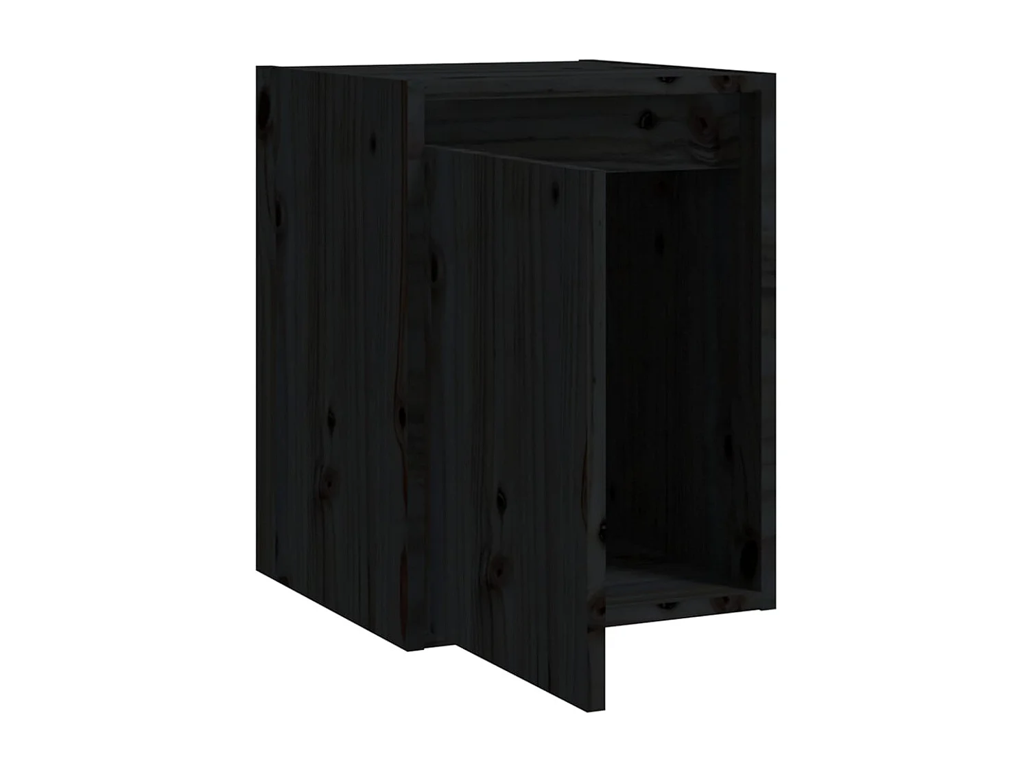 Armoires murales 2 pcs Noir 30x30x40 cm Bois de pin massif