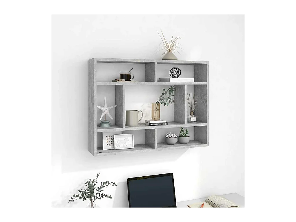 Étagère murale Gris béton 75x16x55 cm Bois d'ingénierie