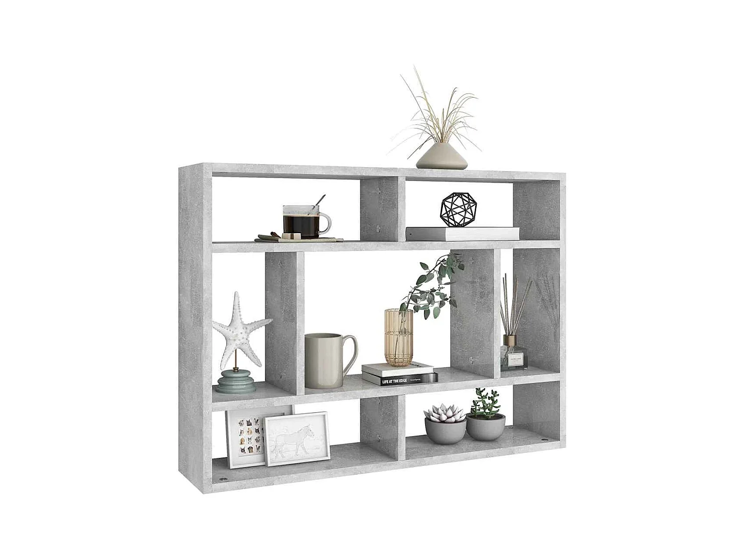 Étagère murale Gris béton 75x16x55 cm Bois d'ingénierie