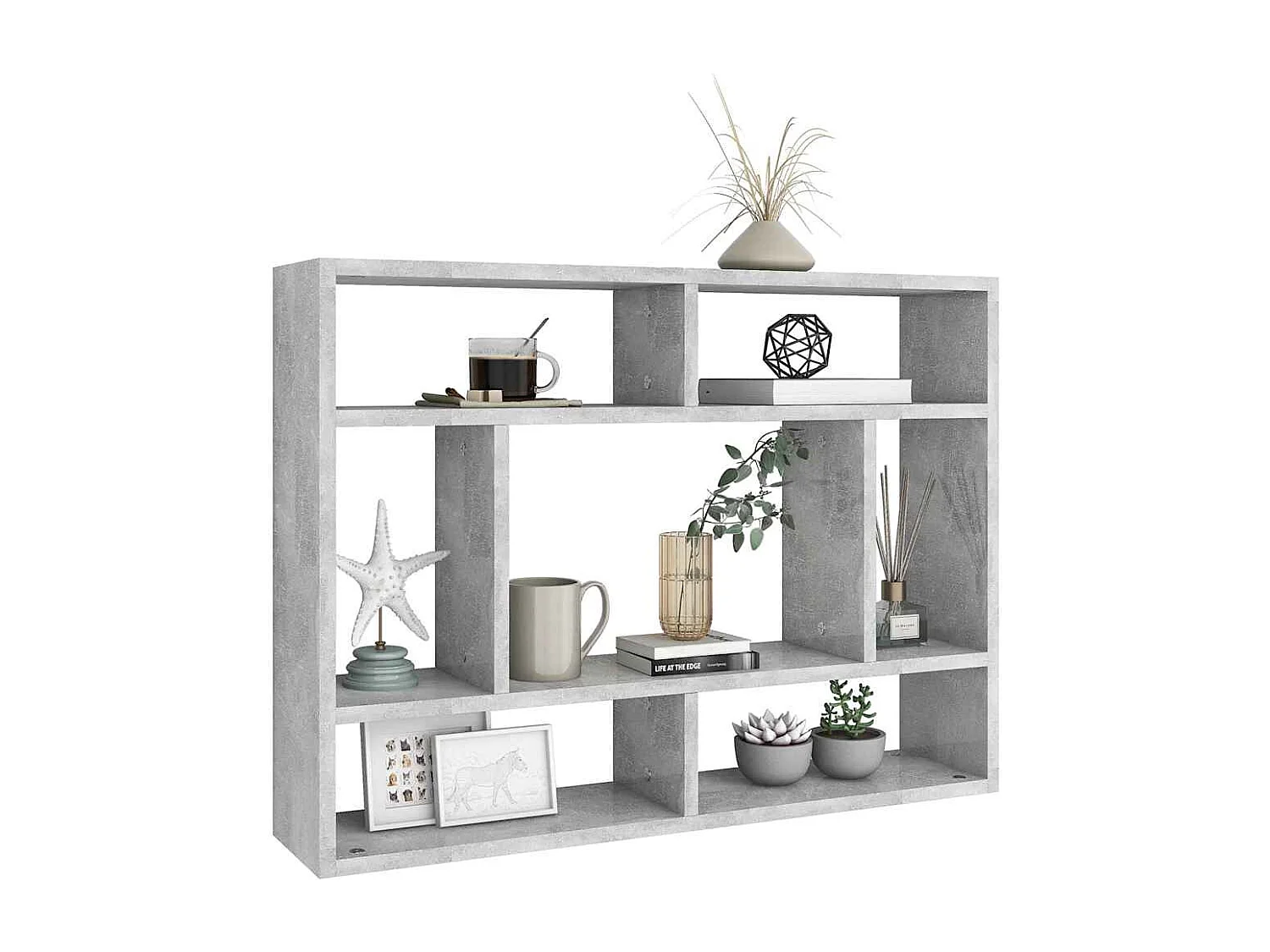 Étagère murale Gris béton 75x16x55 cm Bois d'ingénierie