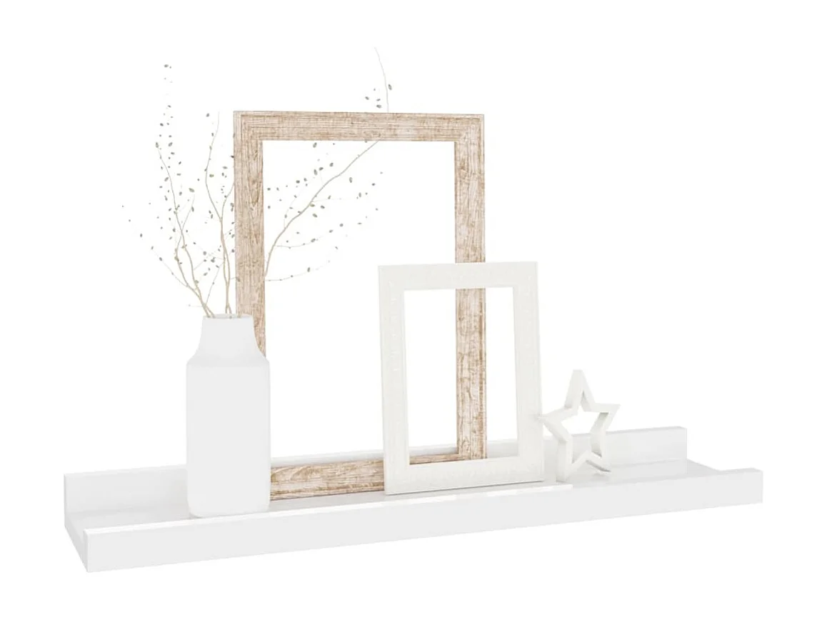 Mensole da parete 2 pz Bianco lucido 40x9x3 cm