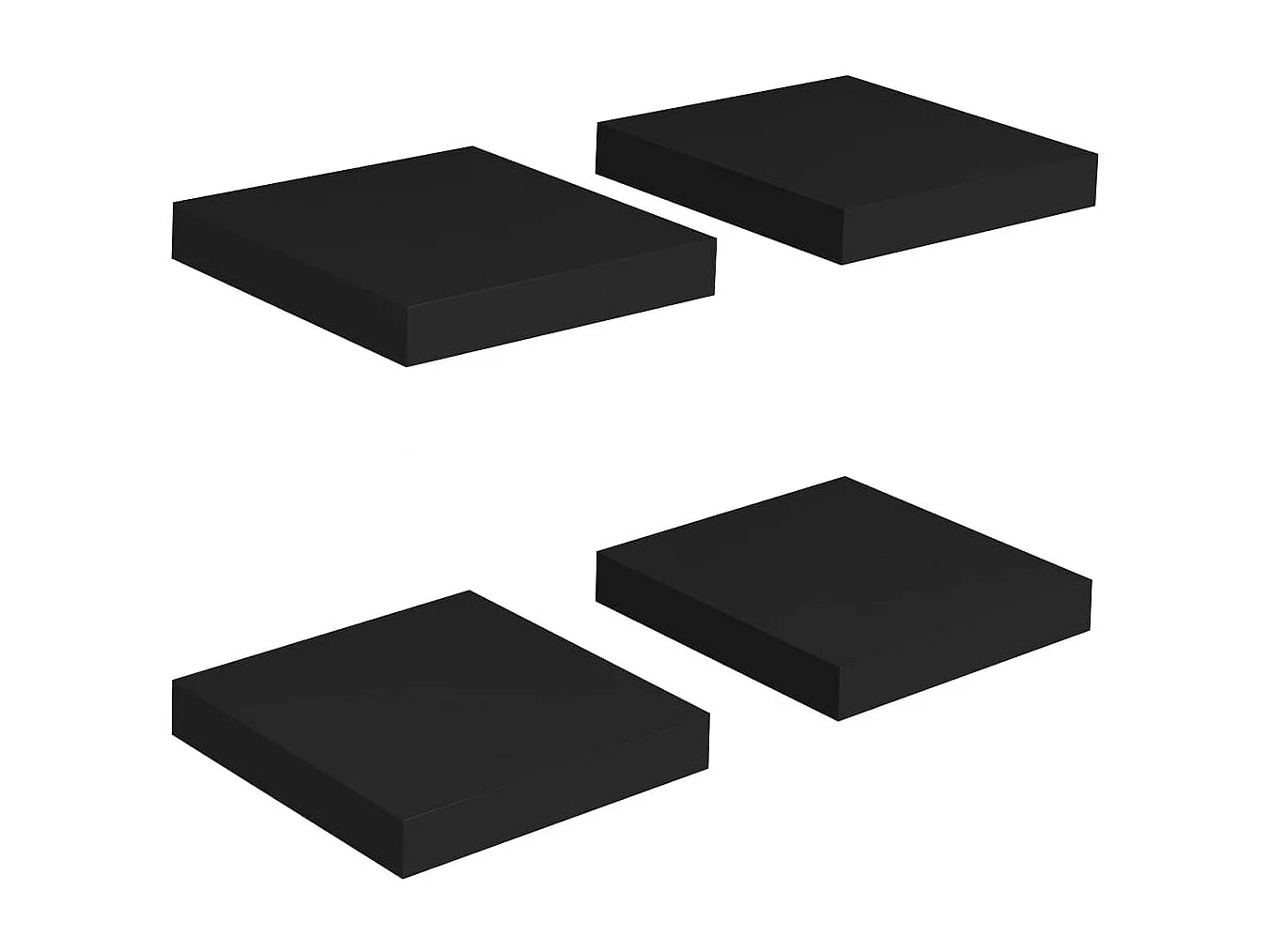 Étagères murales flottantes 4 pcs noir 23x23,5x3,8 cm MDF