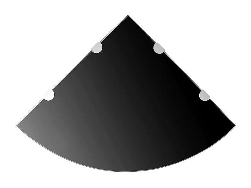 Mensola angolare con staffe cromate Vetro nero 45 x 45 cm