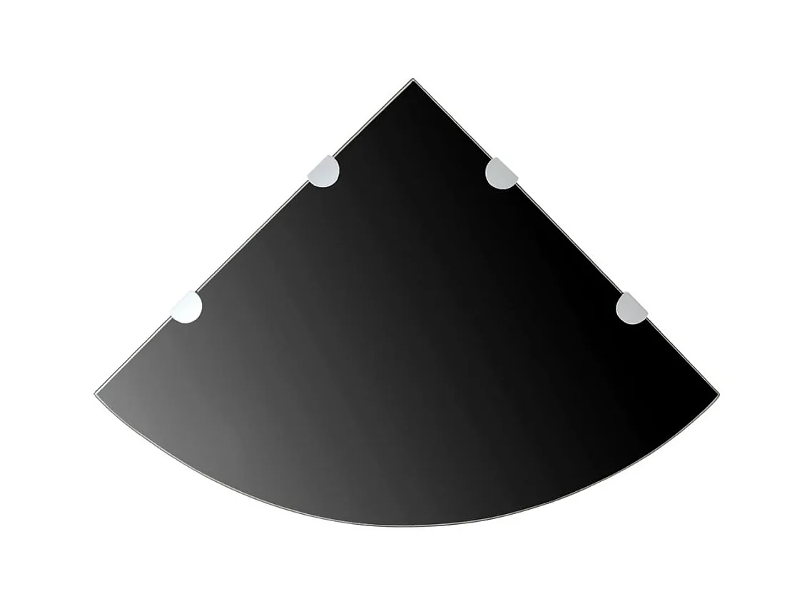 Étagère de coin avec supports chromés Verre Noir 45 x 45 cm