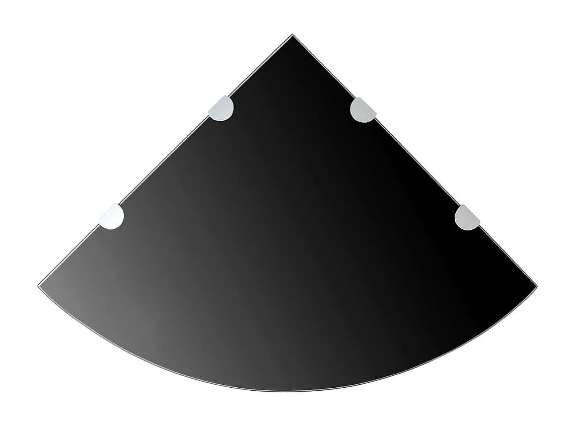 Étagère de coin avec supports chromés Verre Noir 45 x 45 cm