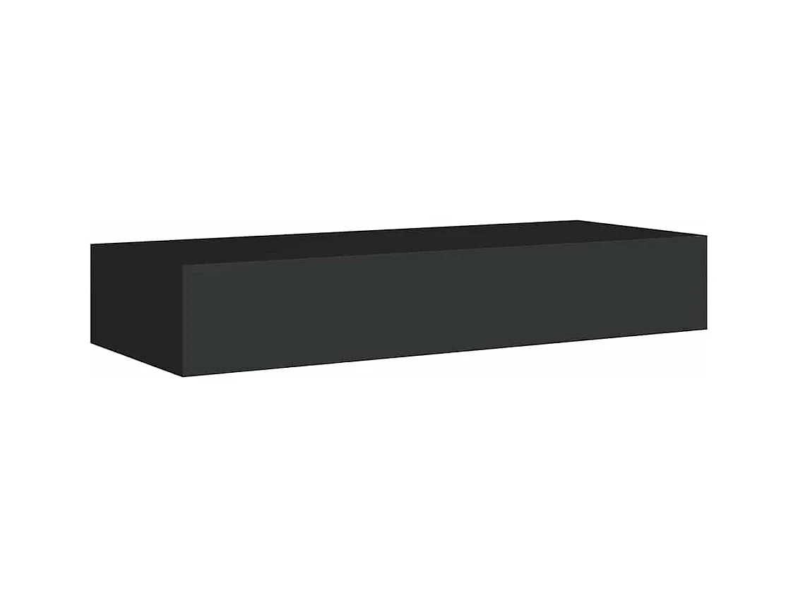 Mensola a muro per cassetti Nero 60x23,5x10 cm MDF