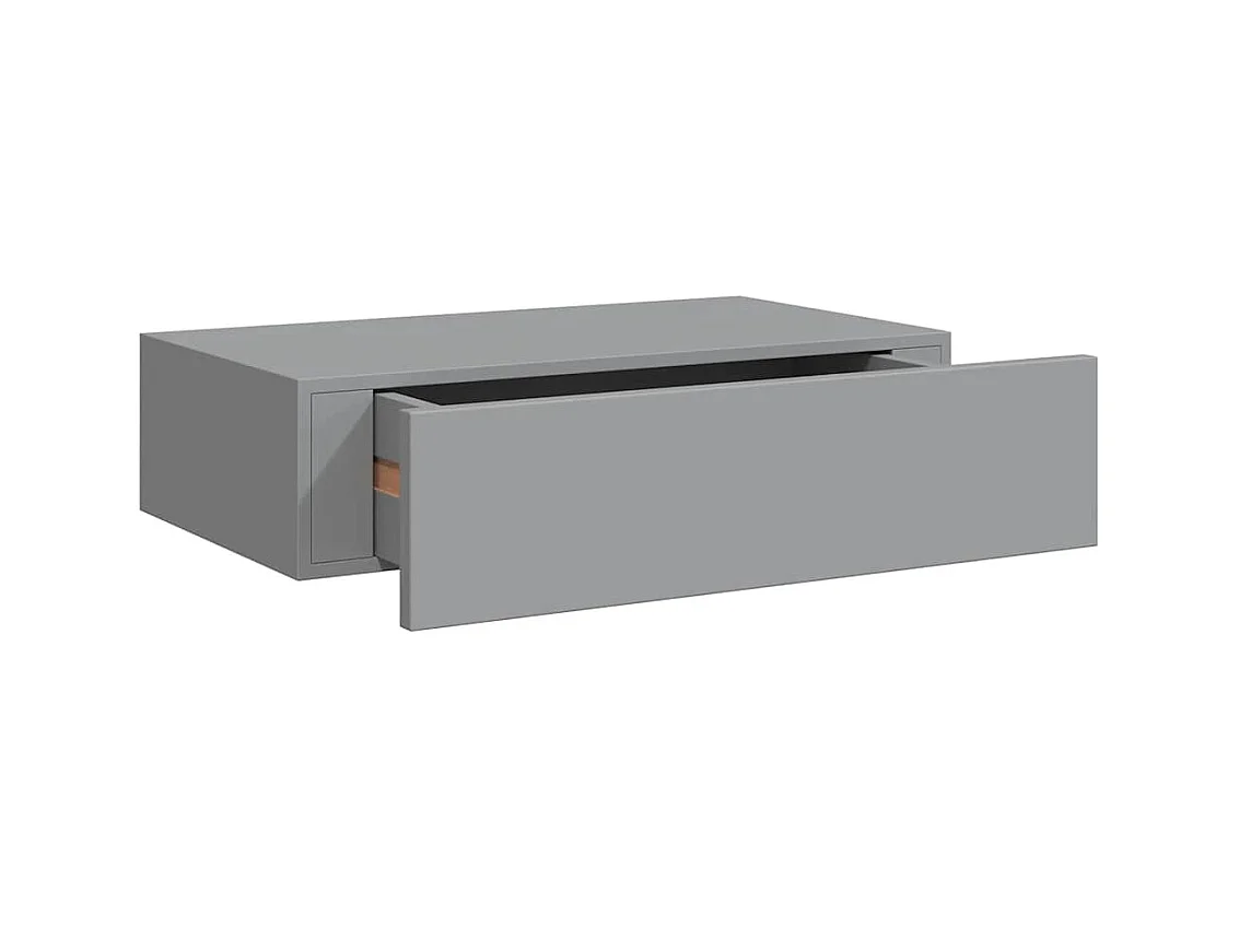 Étagère à tiroir murale gris 40x23,5x10 cm MDF
