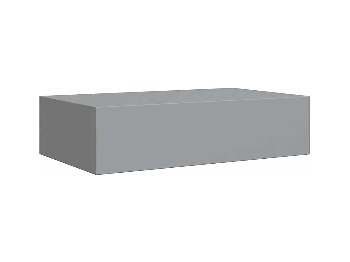 Étagère à tiroir murale gris 40x23,5x10 cm MDF