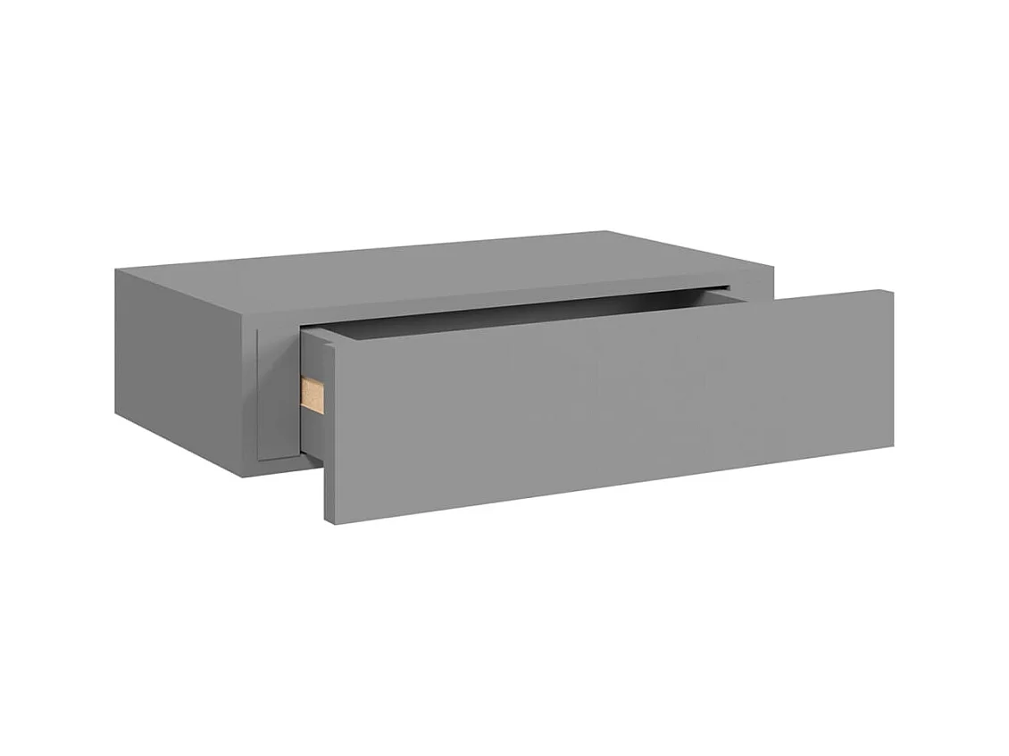 Étagère à tiroir murale gris 40x23,5x10 cm MDF