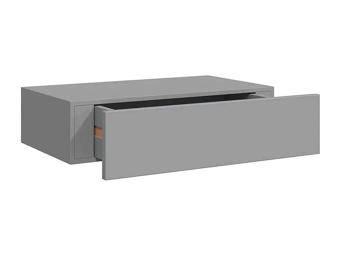 Étagère à tiroir murale gris 40x23,5x10 cm MDF