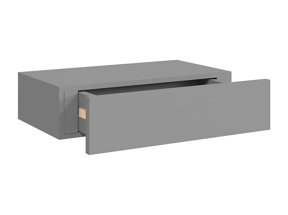 Étagère à tiroir murale gris 40x23,5x10 cm MDF