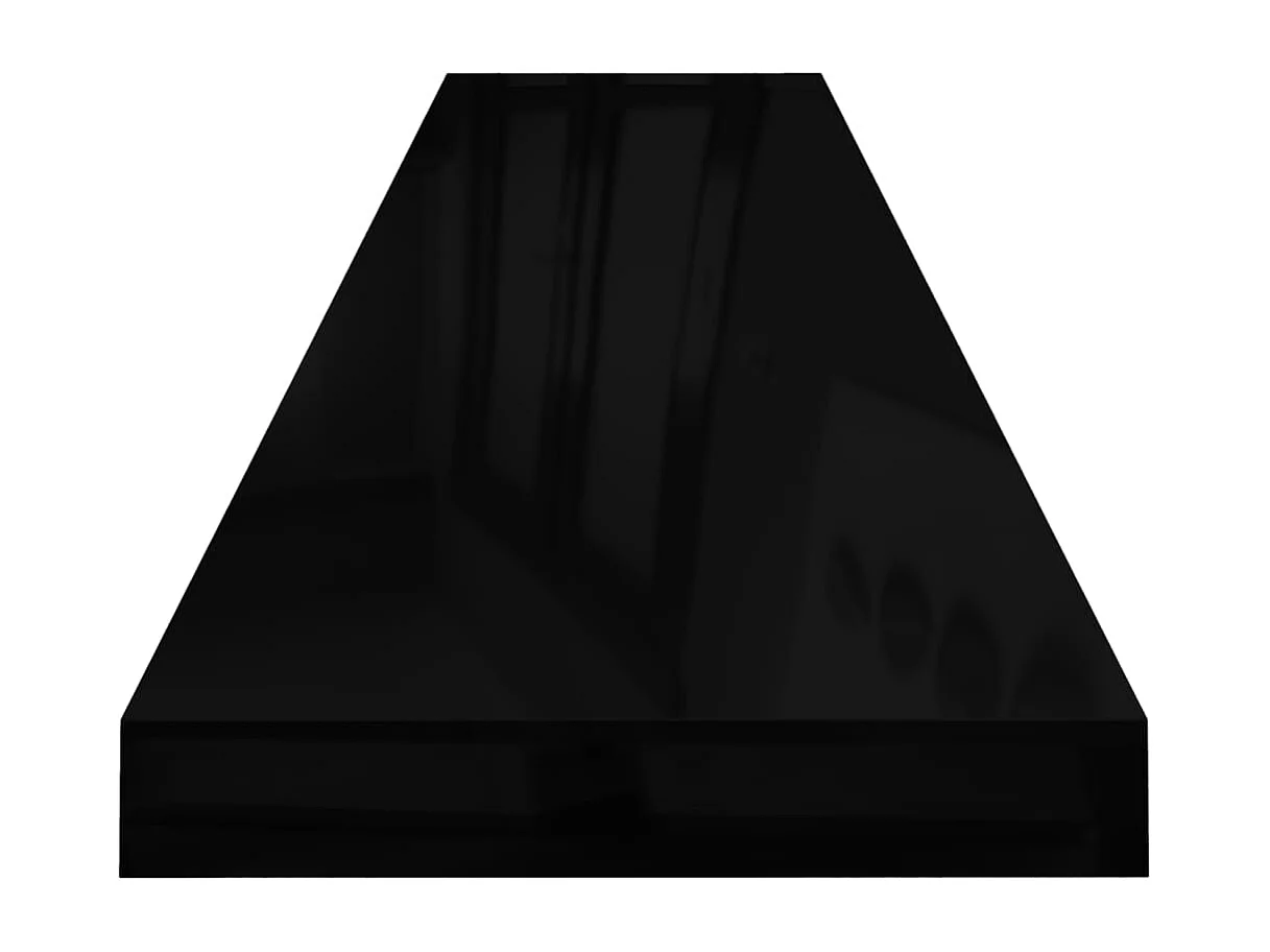 Mensola da parete sospesa Nero lucido 120x23,5x3,8 cm MDF