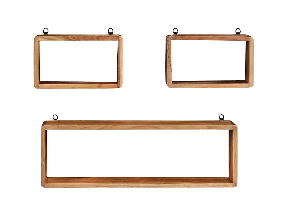 Ensemble d'étagères murales cube 3 pcs Bois d'acacia solide