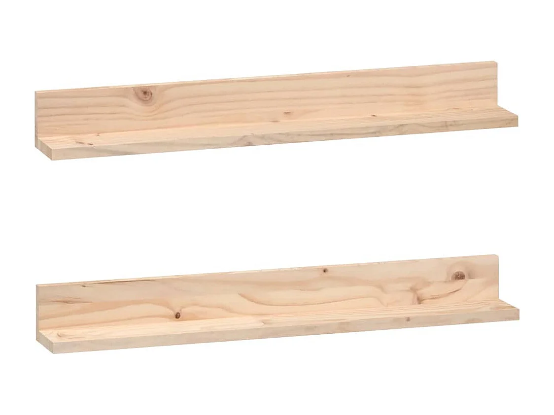 Étagères murales 2 pcs 80x11x9 cm Bois de pin massif
