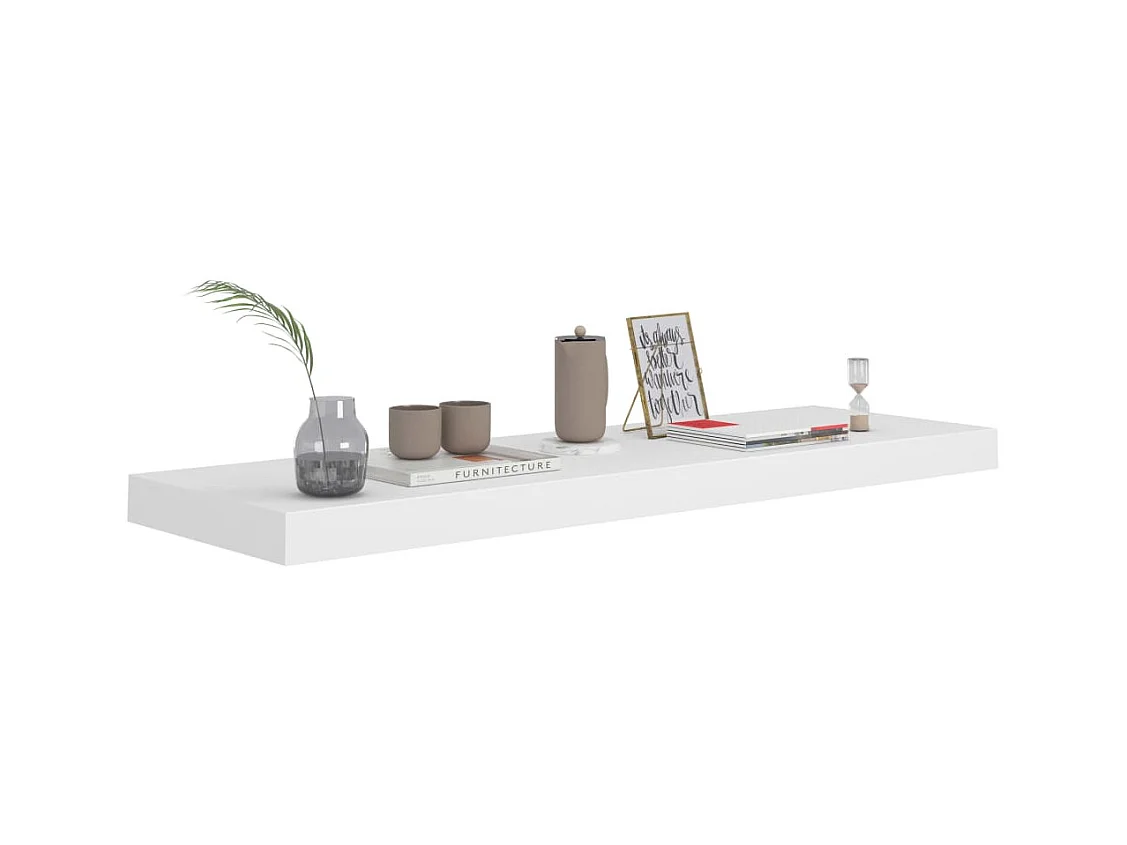 Schwebende Wandregale 4 Stück weiß 80x23,5x3,8 cm MDF