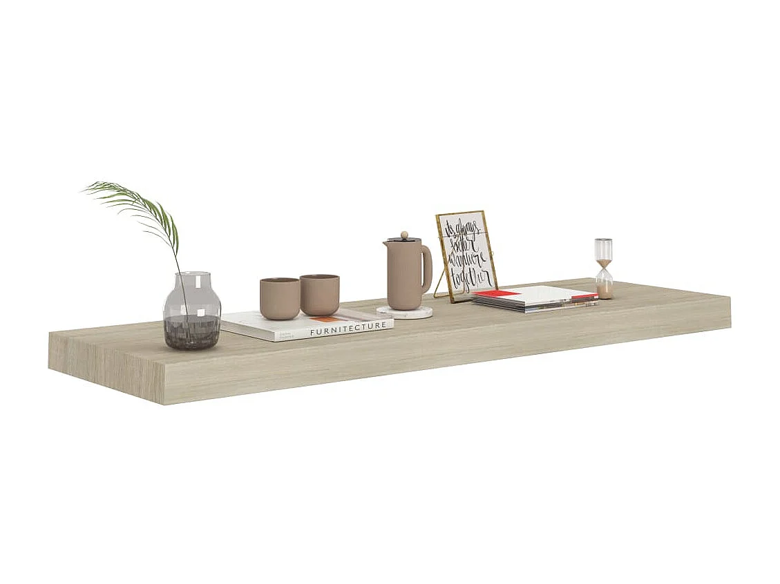 Étagères murales flottantes 2 pcs Chêne 80x23,5x3,8 cm MDF