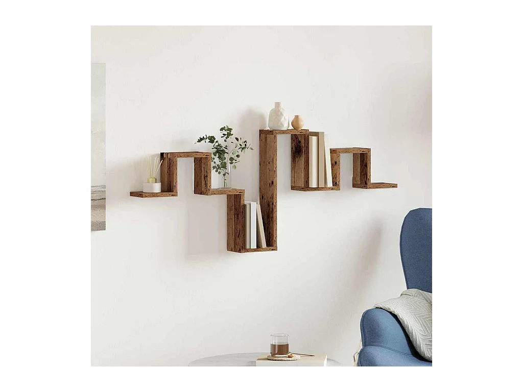 Mensola da parete in legno antico 104,5x10x43 cm realizzata in legno ingegnerizzato