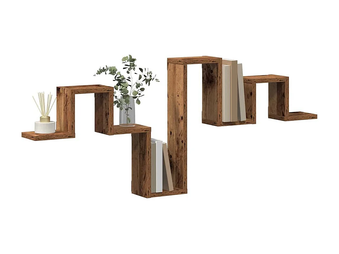 Antieke houten wandplank 104,5x10x43 cm gemaakt van bewerkt hout