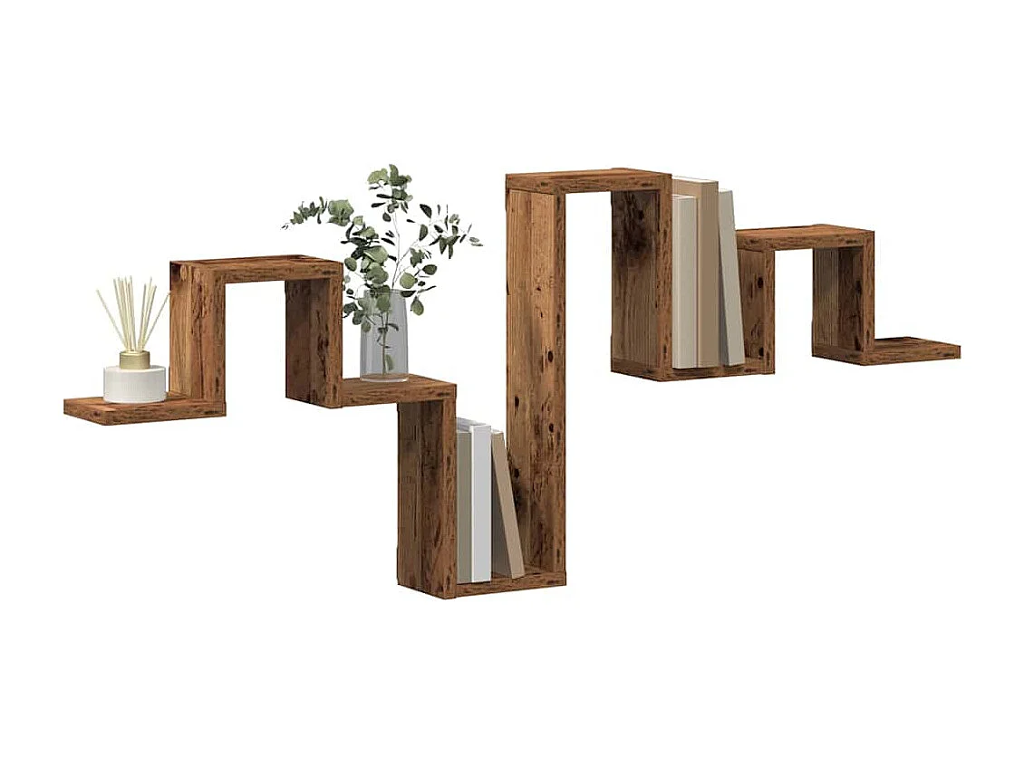 Antieke houten wandplank 104,5x10x43 cm gemaakt van bewerkt hout