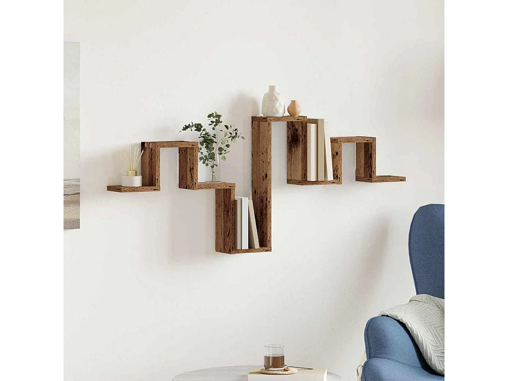 Antieke houten wandplank 104,5x10x43 cm gemaakt van bewerkt hout