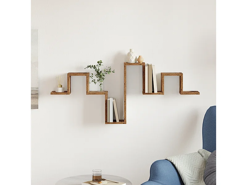 Antieke houten wandplank 104,5x10x43 cm gemaakt van bewerkt hout