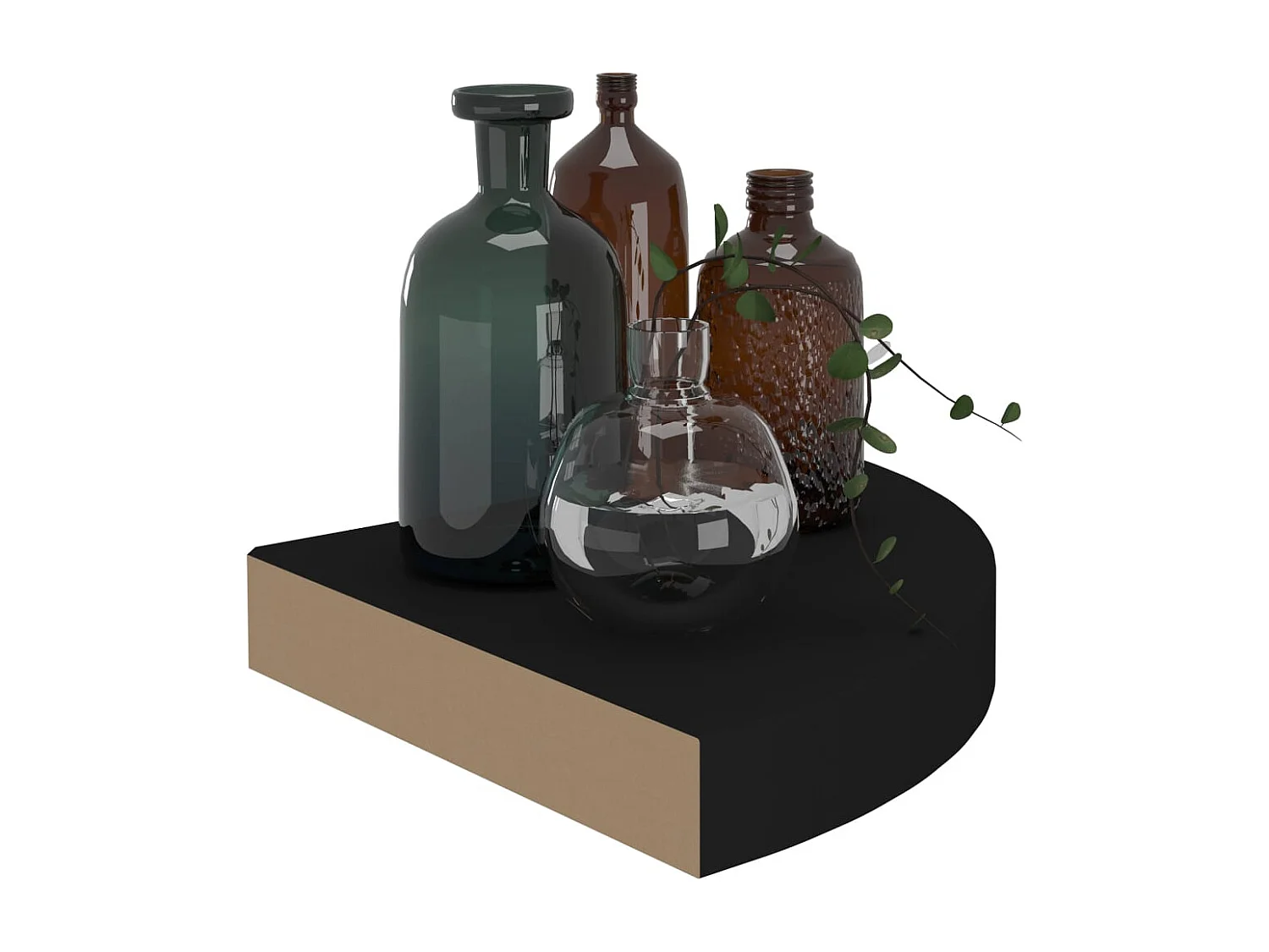 Mensole angolari sospese 2 pezzi Nero 25x25x3,8 cm MDF