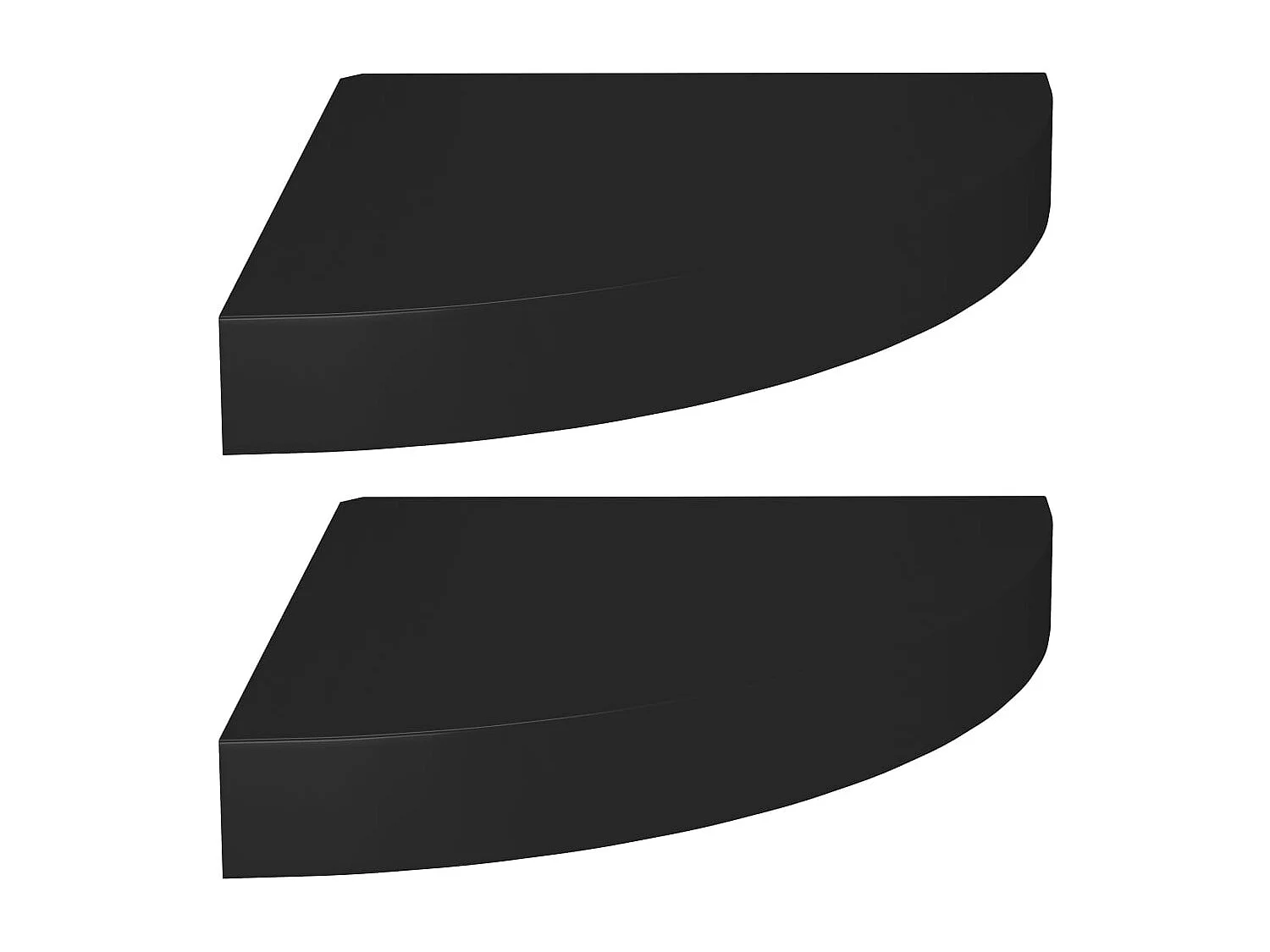 Étagères d'angle flottantes 2 pcs noir 25x25x3,8 cm MDF