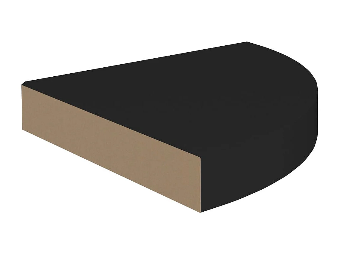 Étagères d'angle flottantes 2 pcs noir 25x25x3,8 cm MDF
