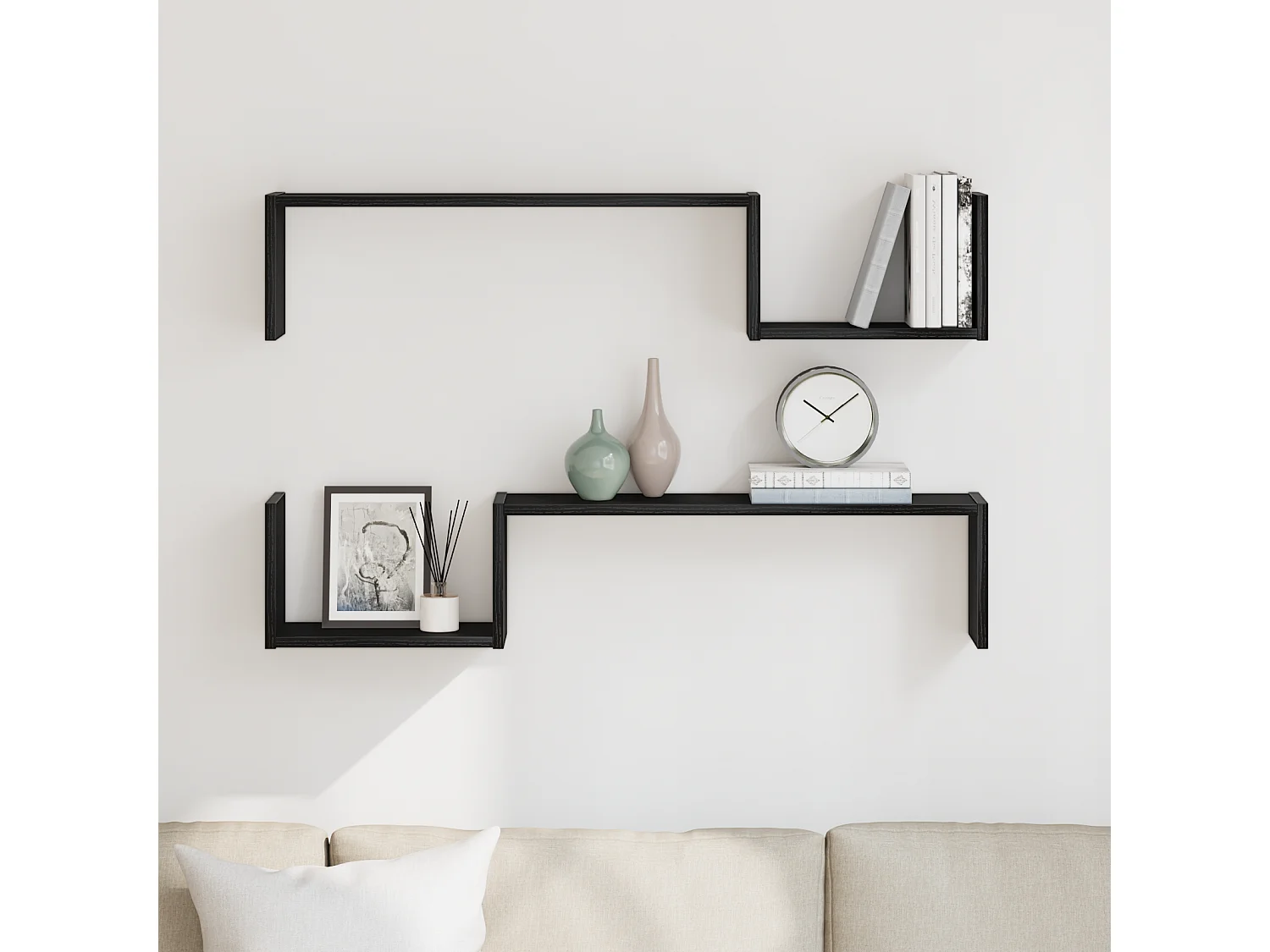 Étagère murale 2 pcs Chêne noir 100x15x70 cm Bois d'ingénierie