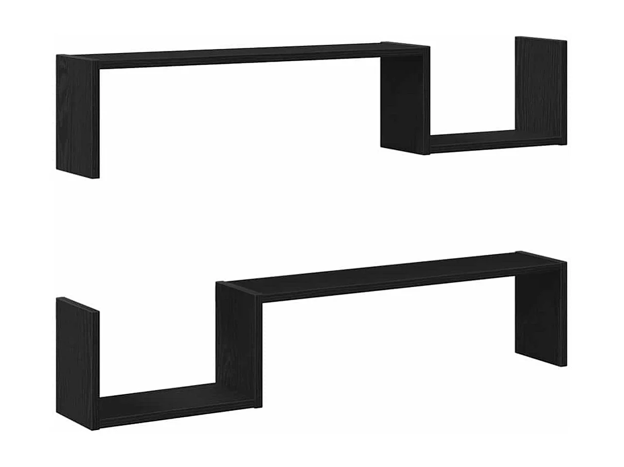 Étagère murale 2 pcs Chêne noir 100x15x70 cm Bois d'ingénierie