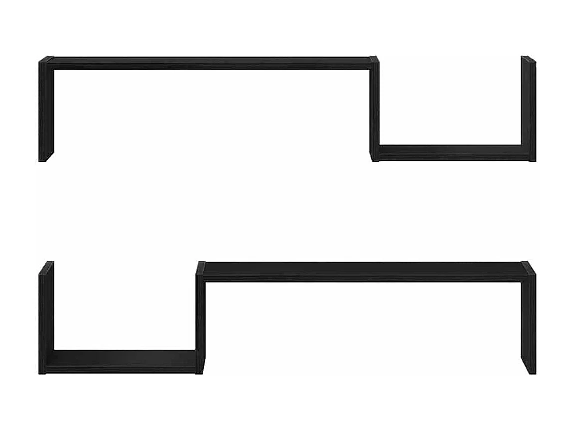 Étagère murale 2 pcs Chêne noir 100x15x70 cm Bois d'ingénierie