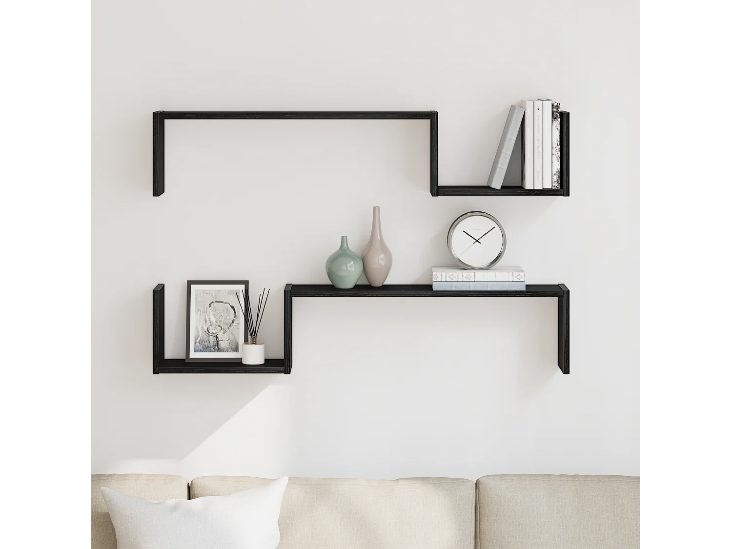 Étagère murale 2 pcs Chêne noir 100x15x70 cm Bois d'ingénierie