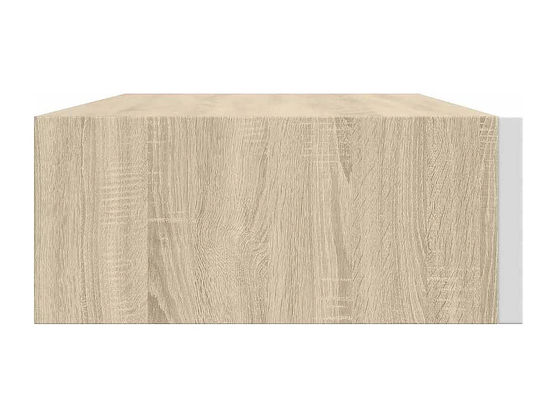 Étagères à tiroir murales 2 pcs Chêne et blanc 40x23,5x10cm MDF