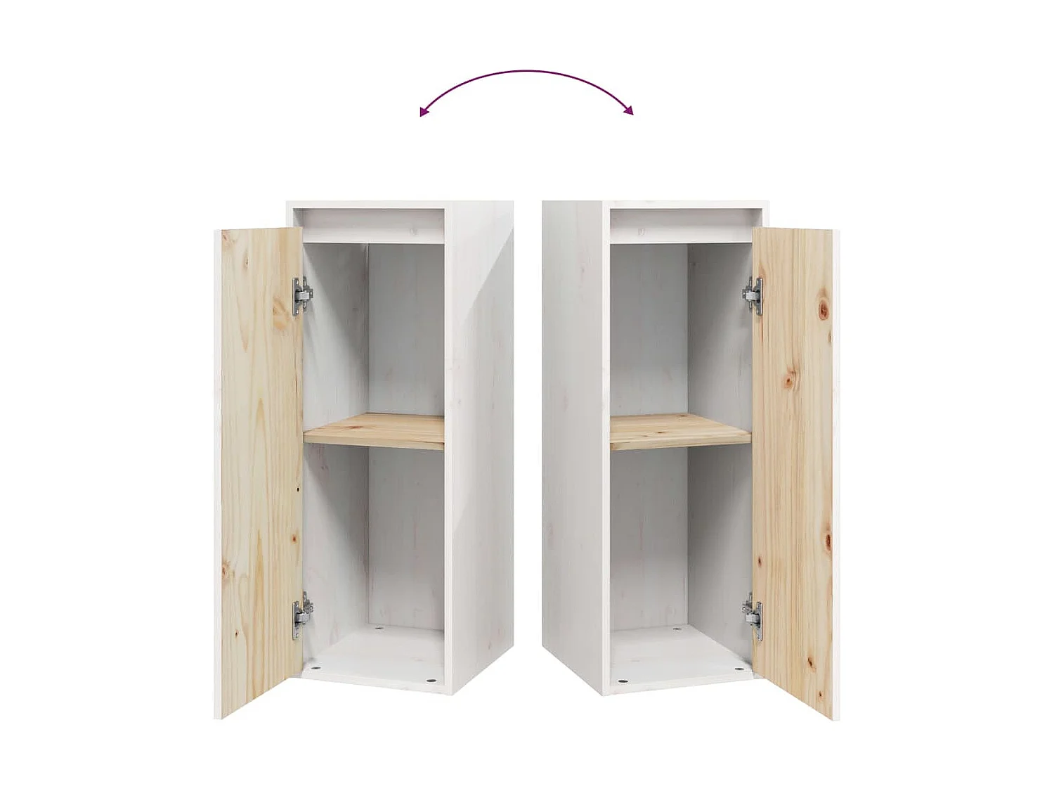 Armoire murale Blanc 30x30x80 cm Bois de pin massif